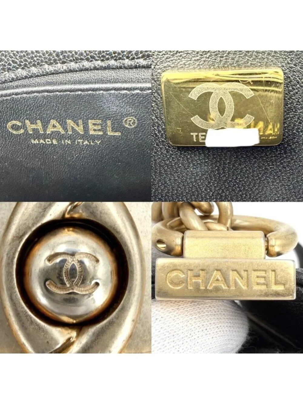 Chanel Shoulder Bag Quilted Half Moon Pochette CC Logo Bag Crossbody Boy Caviar